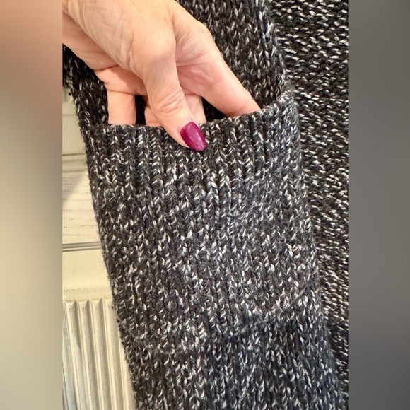 THEORY Womens Gray Chunky Knit Long Shawl Cardigan Sweater Wool/Cashmere Blend M - Picture 4 of 14